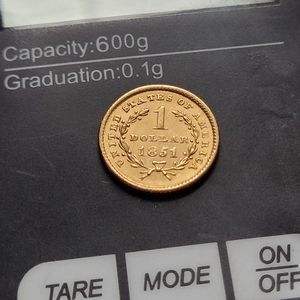 1851 Gold 1 Dollar coin